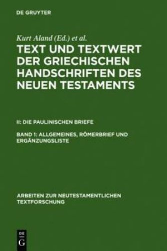 Allgemeines, Romerbrief Und Erganzungsliste