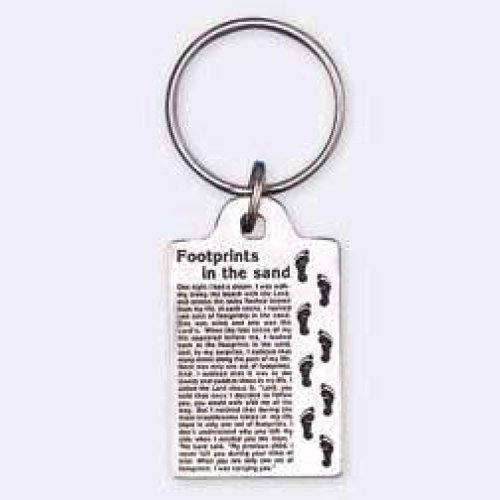 Key Chain-Footprints-Pewter