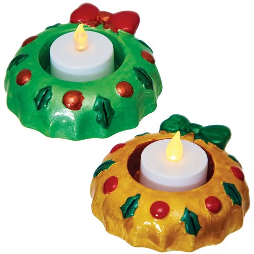 Wreath Ceramic Tealight Holders (Pack of 2)