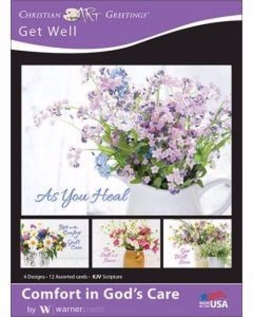 Boxed Card-Comfort In God's Care Assorted Get Well (KJV) (Box Of 12)
