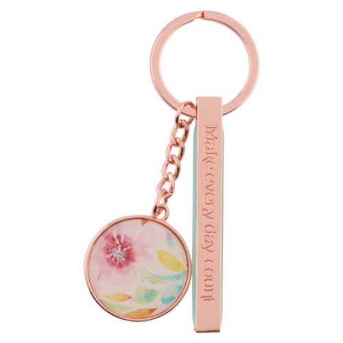 Keychain in Tin Pink Daisies Every Day