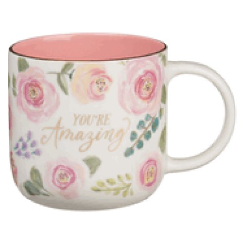 Mug Pink Floral You're Amazing