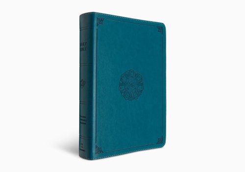 ESV Giant Print Personal Size Bible, Red Letter (TruTone, Deep Teal, Emblem Design)
