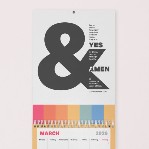 The 2026 Calendar from The Christian Poster Company.