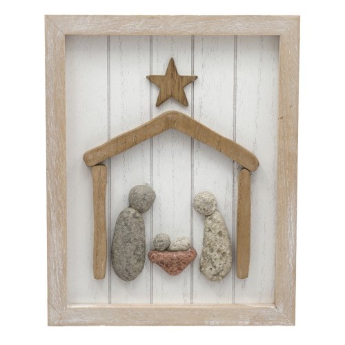 Pebble Nativity Plaque