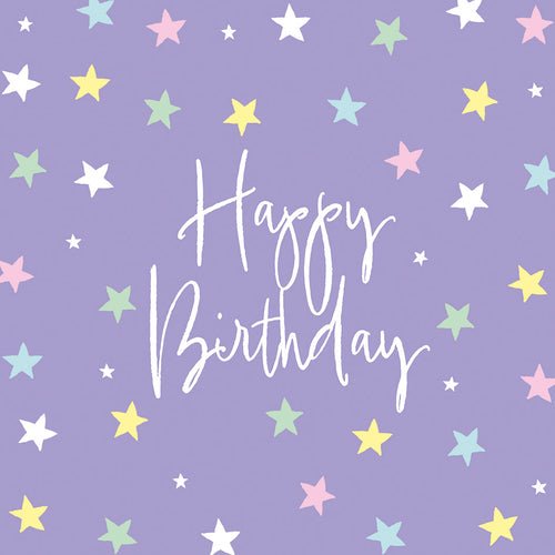 Birthday Card - Purple Stars