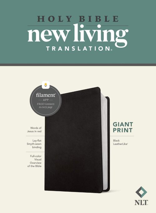NLT Giant Print Bible, Filament Enabled (LeatherLike, Black, Red Letter)