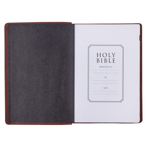 KJV Bible Giant Print Full-size Full-grain Leather, Saddle Tan