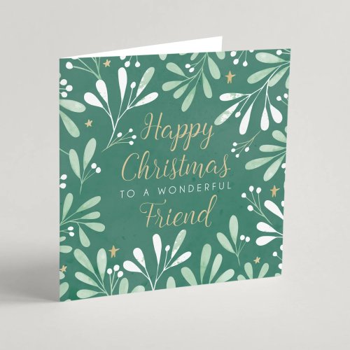 Happy Christmas to a Wonderful Friend Single Christmas Card