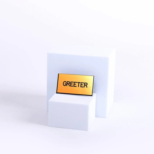 Badge Engraved Greeter Gold Clip
