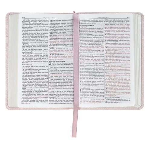 KJV Bible Mini Pocket Faux Leather, Pink