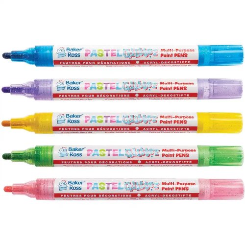 Pastel Glitter Multi-Purpose Paint Pens (Pack of 5)