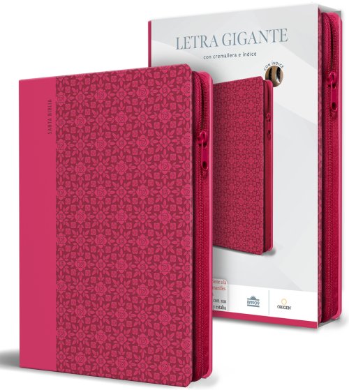 Biblia Reina Valera letra gigante, símil piel rosada