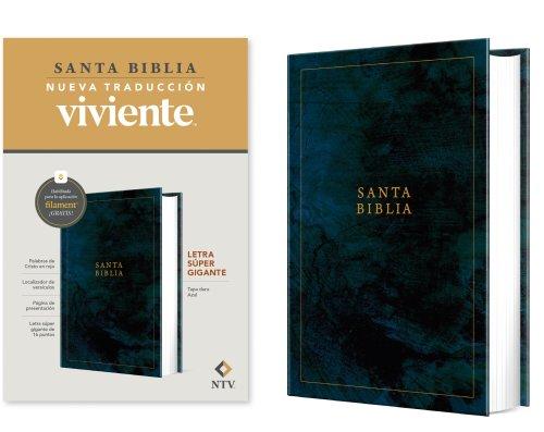 Biblia letra súper gigante NTV, con Filament  (Tapa dura, Azul, Letra Roja)