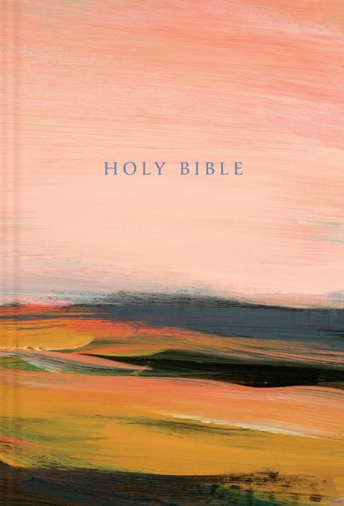 NLT Large Print Slimline Reference Bible (Hardcover, Pink Landscape, Red Letter)