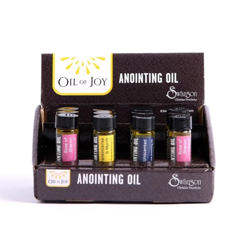 Anointing Oil Best Seller Display Pack of 12 (5 Unscented 5 Frank & Myrrh 2 Rose Of Sharon)