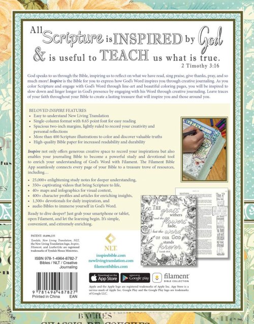 Inspire Bible NLT, Filament Enabled (Hardcover LeatherLike, Aquamarine)