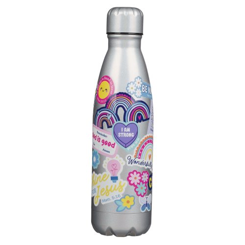Water Bottle SS Silver Shine For Jesus Matt. 5:16