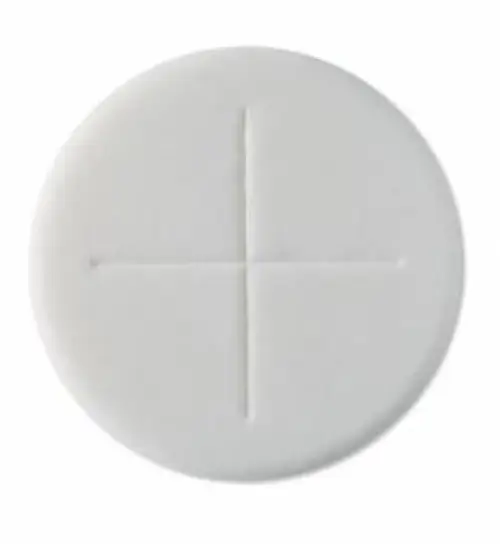 Pack of 50 Priests Communion Wafers 2.75" Single Cross, Sealed Edge, White / Altar Bread