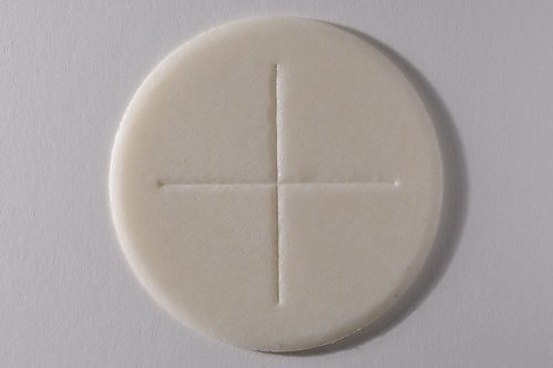 Pack of 900 - 1 3/8" Single Cross - White - Peoples Altar Breads