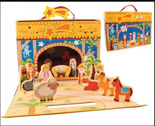 children's wooden nativity set