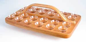 Communion Tray Rectangular Natural - Serves 24. Glasses sold separately. L=31 cm W=19.5 H=10