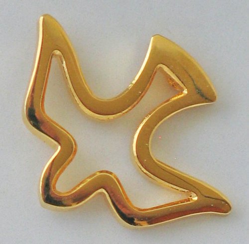 Lapel Pin - Dove Outline / Gold Plated x 4 - 1.7 cm x 2.2