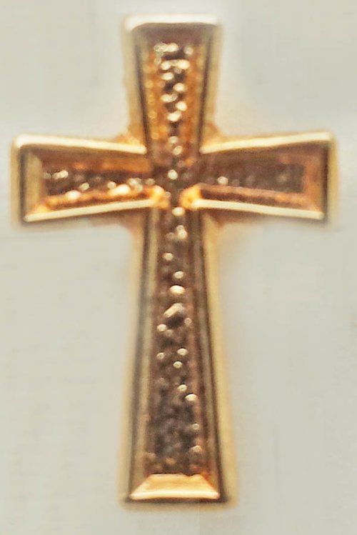 Lapel Pin - Cross - Relief / Gold Plated - Pack Of 4
