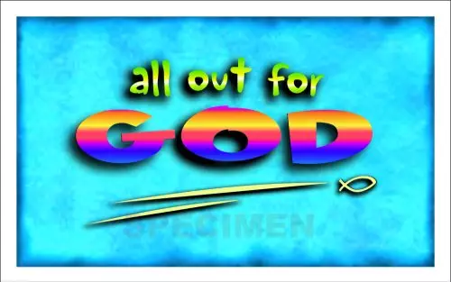 Text Card - All Out for God Pack of 20 Same Design