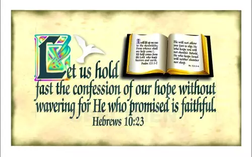 Text Card - Let us hold fast ...  Pack of 20 Same Design