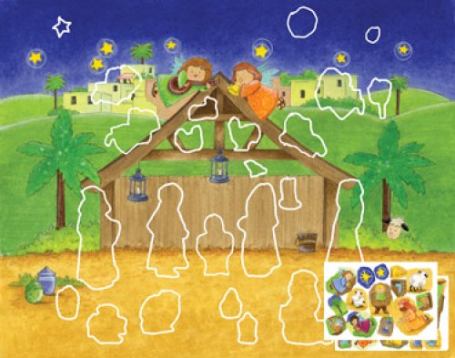 Advent Calendar with Stickers - Heavenly Night - Large - 14 in x 11 in - Supplied in units of 6