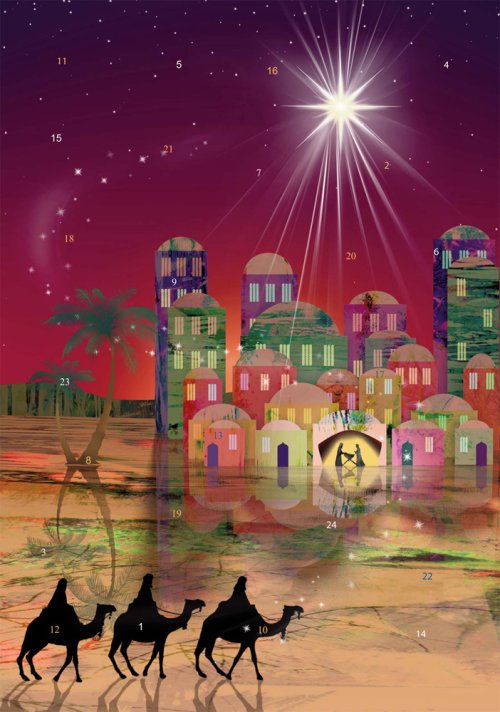 Advent Calendar - Guiding Star - Medium - 8.25 in x 11.75 - Supplied in units of 6
