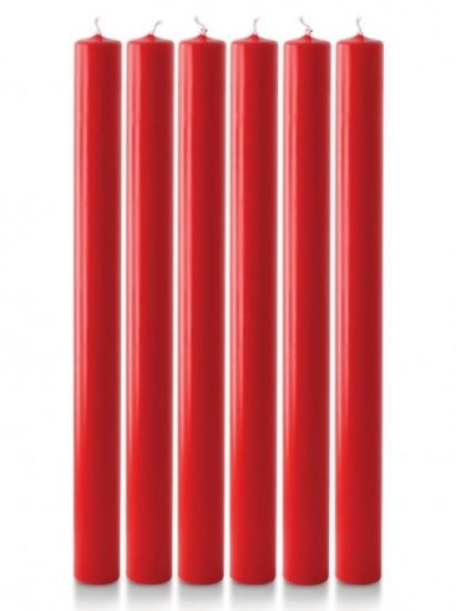 12" x 1" Advent Candle Set - Red - Pack of 6 (Over-Dipped)