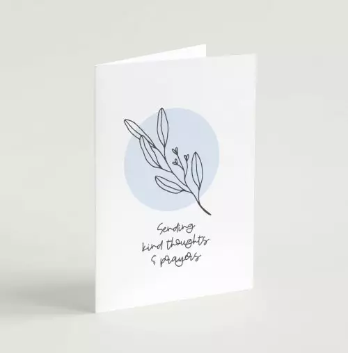Kind Thoughts & Prayers (Flora) - Sympathy Card