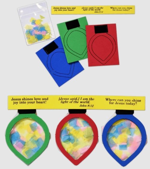 Stained Glass Tissue Paper Art Kit - Fa La La La Lights