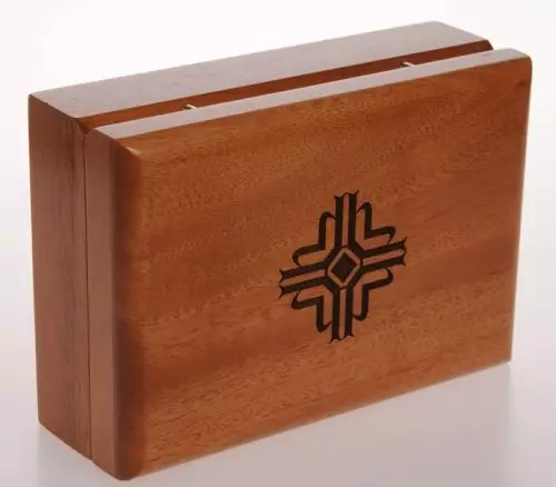 Wooden Wafer Box with Cross