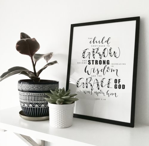 A4 Christian Print - The Child Continued to Grow - Luke 2:40