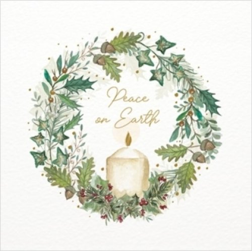 Peace on Earth Wreath Charity Christmas Cards Pack of 10