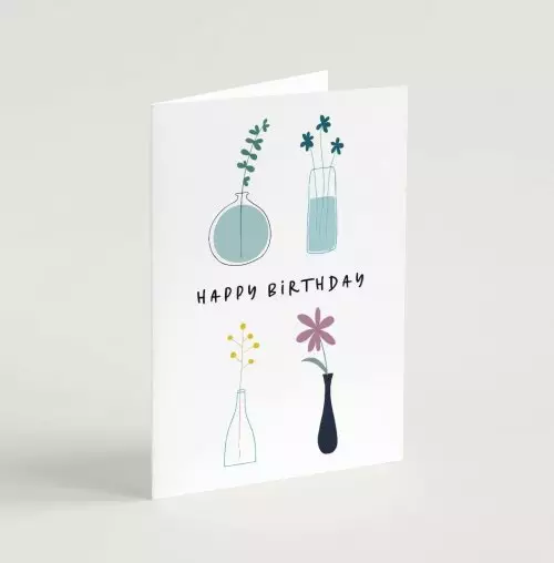 Happy Birthday (Stems) - Greeting Card