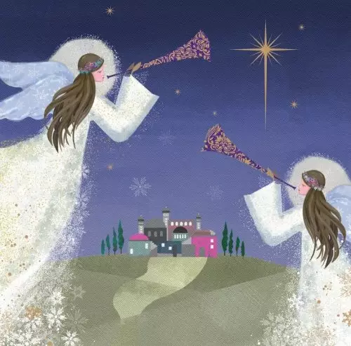 Angels Declaring (Pack of 10) Charity Christmas Cards
