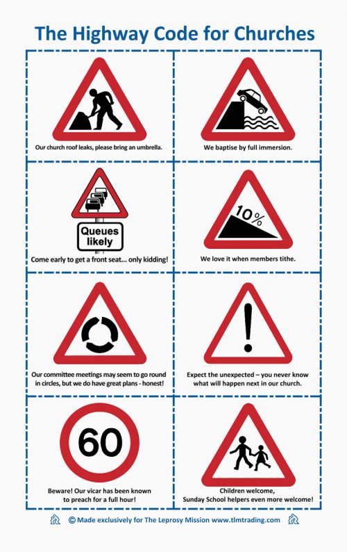 The Highway Code for Churches Tea Towel