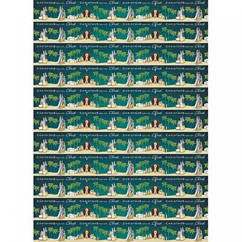 Christmas Begins with Christ Gift Wrap 6 Sheets & Tags