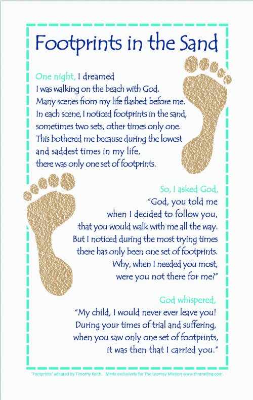 Footprints in the Sand Tea Towel