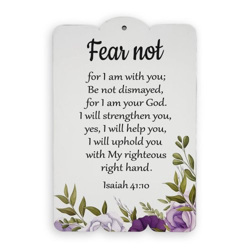 Wooden Wall Plaque – "Fear Not, For I Am With You" (Isaiah 41:10)