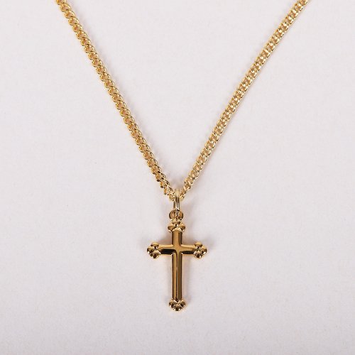 16-18" Gold Over Sterling Silver Cross Necklace