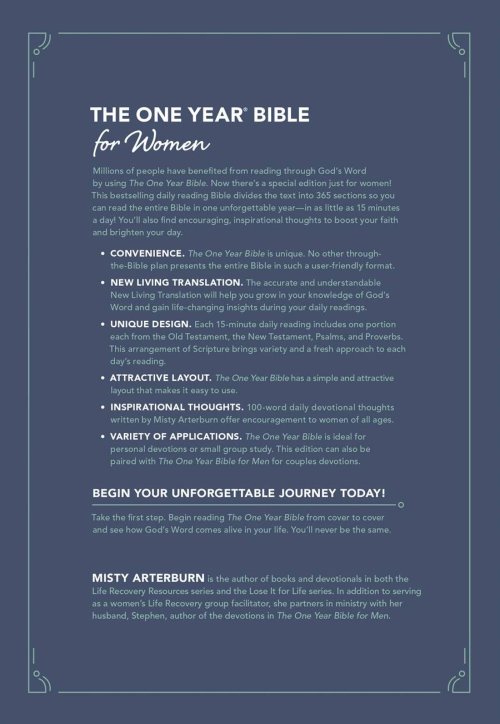 NLT The One Year Bible for Women (LeatherLike, Birdsong Teal)