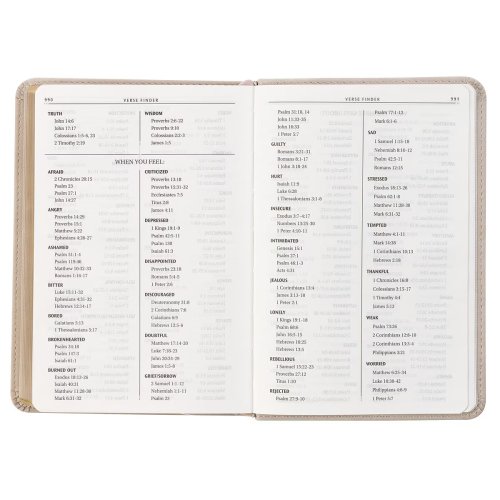 Taupe Bouquet Faux Leather Compact King James Version Bible