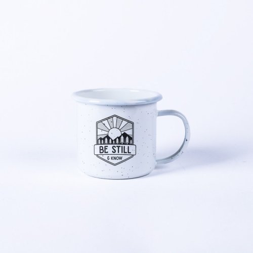 'Be Still & Know' Enamel Camping Mug 12 oz (354ml)
