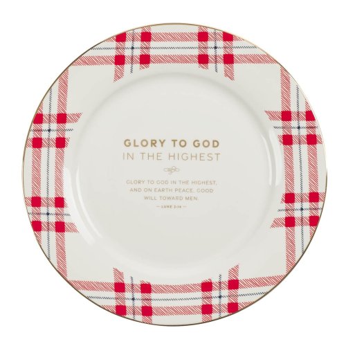Plate Set-Christmas Plaid (Set Of 4) (9" Dia)