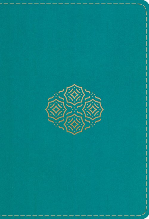 ESV Large Print Compact Bible, Red Letter (TruTone, Teal, Bouquet Design)